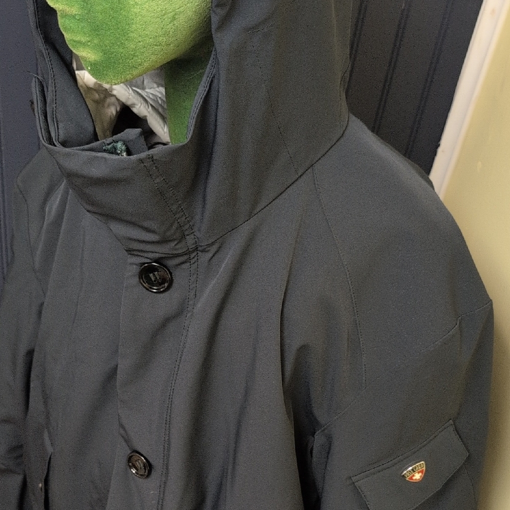 Post Card Winter Jacket Womens Medium Dark Blue